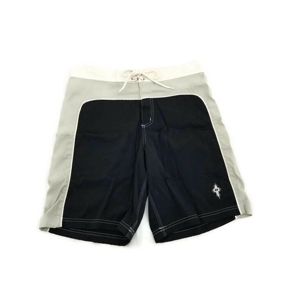 Aaron Chang Cinch Waist Swimming Trunks Surf Board Shorts Mens 34 - Picture 2 of 8